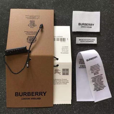 Burberry coat hanging tag